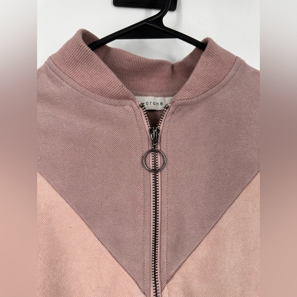 Paper Crane Zip Front Tri-Color Bomber Jacket - Picture 3 of 5